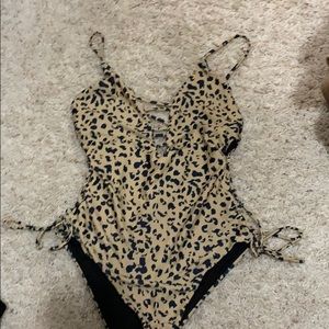 Leopard one piece swimsuit